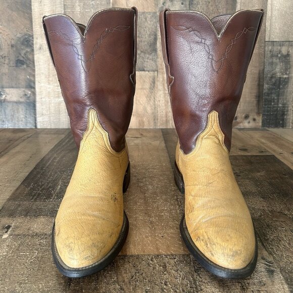 Lucchese Classics L8013 Roper Ostrich Western Cowboy Boots Mens 9 D - Picture 2 of 12